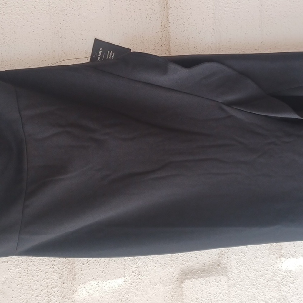 Lulus After Hours Black Strapless Ruffled Maxi Dress Thigh High Side Slit, New - Picture 5 of 16